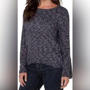 Liverpool Starry Night Sweater with Cable Stitch Sleeve Detail, large